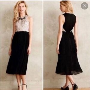 Anthropologie Nomad Morgan Carper Isobel Metallic Pleated Women’s Cocktail Dress